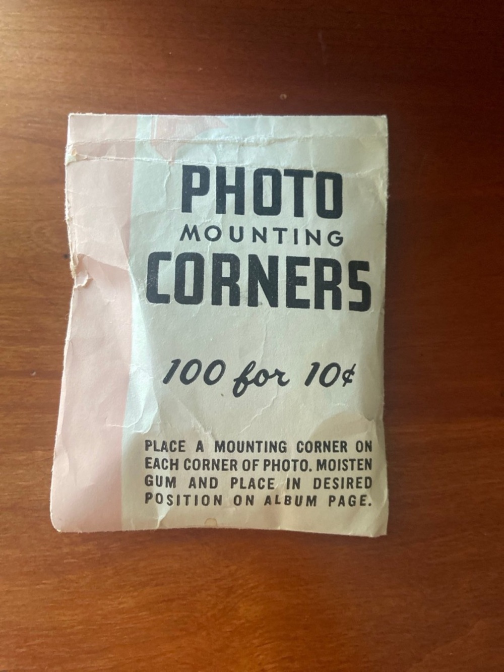 Vintage Dennison Manufacturing Co. Pink Photo Mounting Corners 1950s